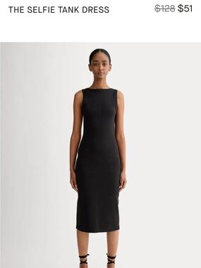 Everlane Black Sleeveless Midi Tank Dress